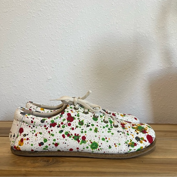 Aintap Handcrafted Leather Oxfords Barefoot SPLANTER Paint White Smooth Leather - Picture 9 of 11